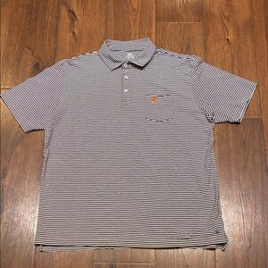 Peter Millar Black and White Striped Polo Shirt USC